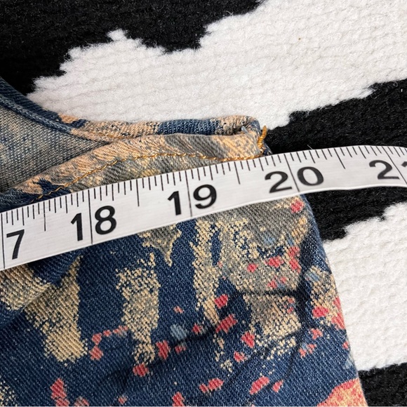 Boho Lagenlook Loose Floral Baggy Denim Wide Leg Drop Crotch Overalls Size 2X - Picture 6 of 10